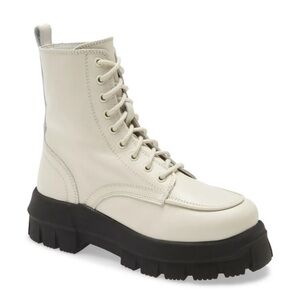 Topshop Leather Women’s Ava Platform Lace Up Combat Boots Size 39 or 8.5US